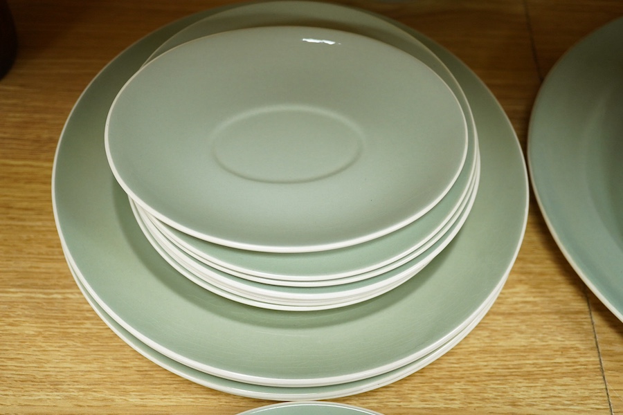A part Poole pottery dinner service to include tureens and oval platters, largest 40cm wide (34). Condition - mostly good